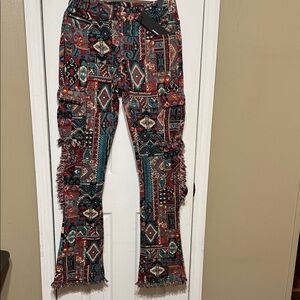 NWT Ayami Red Slim Flare Pants Size 32